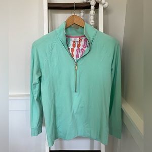 Crown & Ivy XS half zip top, teal